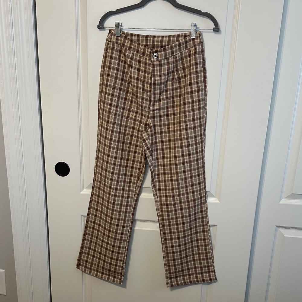 Women’s Brown Plaid Pants